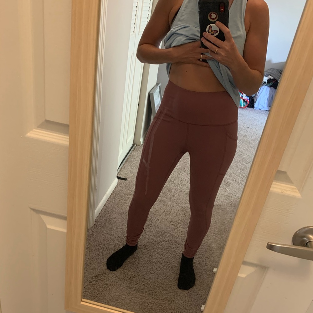 Lilac leggings. High waist. Worn twice.
